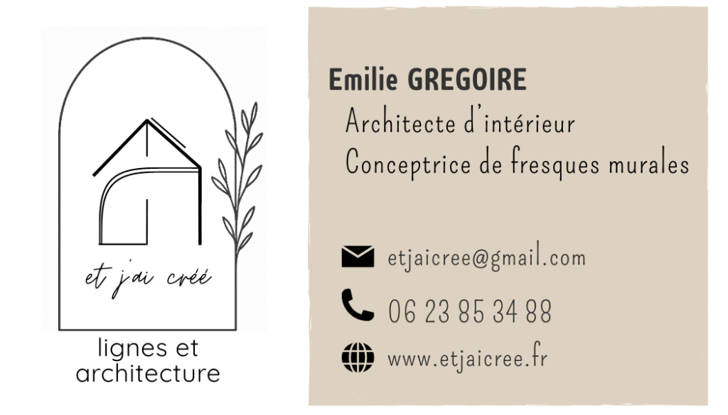 Emilie Grégoire
Architecte d'intérieur et décoratrice
Conceptrice de fresques murales
Design intérieur
Et j'ai créé - lignes et architecture
ROUEN et ses alentours
etjaicree@gmail.com
www.etjaicree.fr