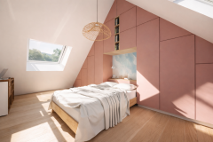 Chambre sous les toits ensoleillée
